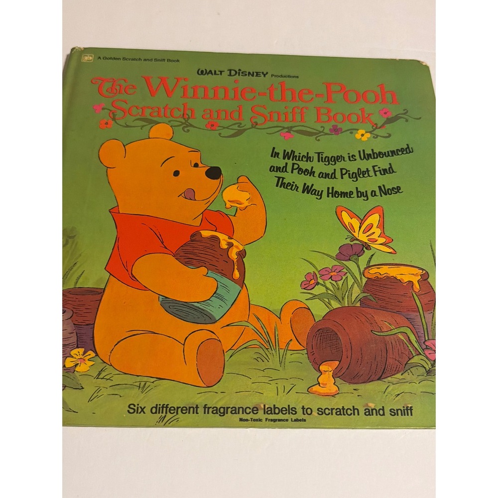 Vintage 1974 Disney Winnie the Pooh Scratch and Sniff Book Golden Press